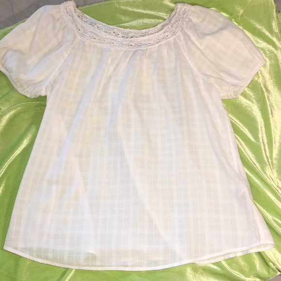 Lucky Brand Tops - White Lucky Brand thin cotton shirt